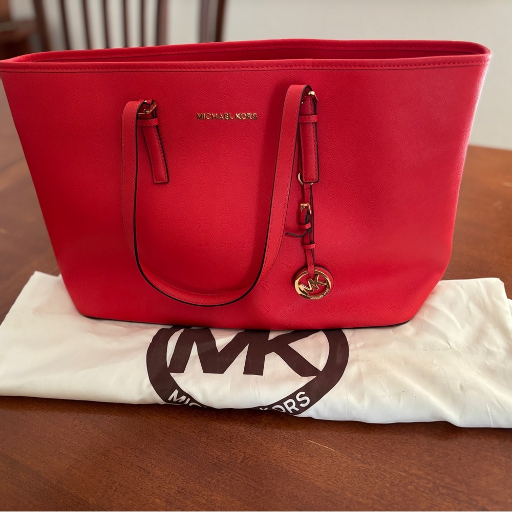 Michael Kors Red Tote Bag